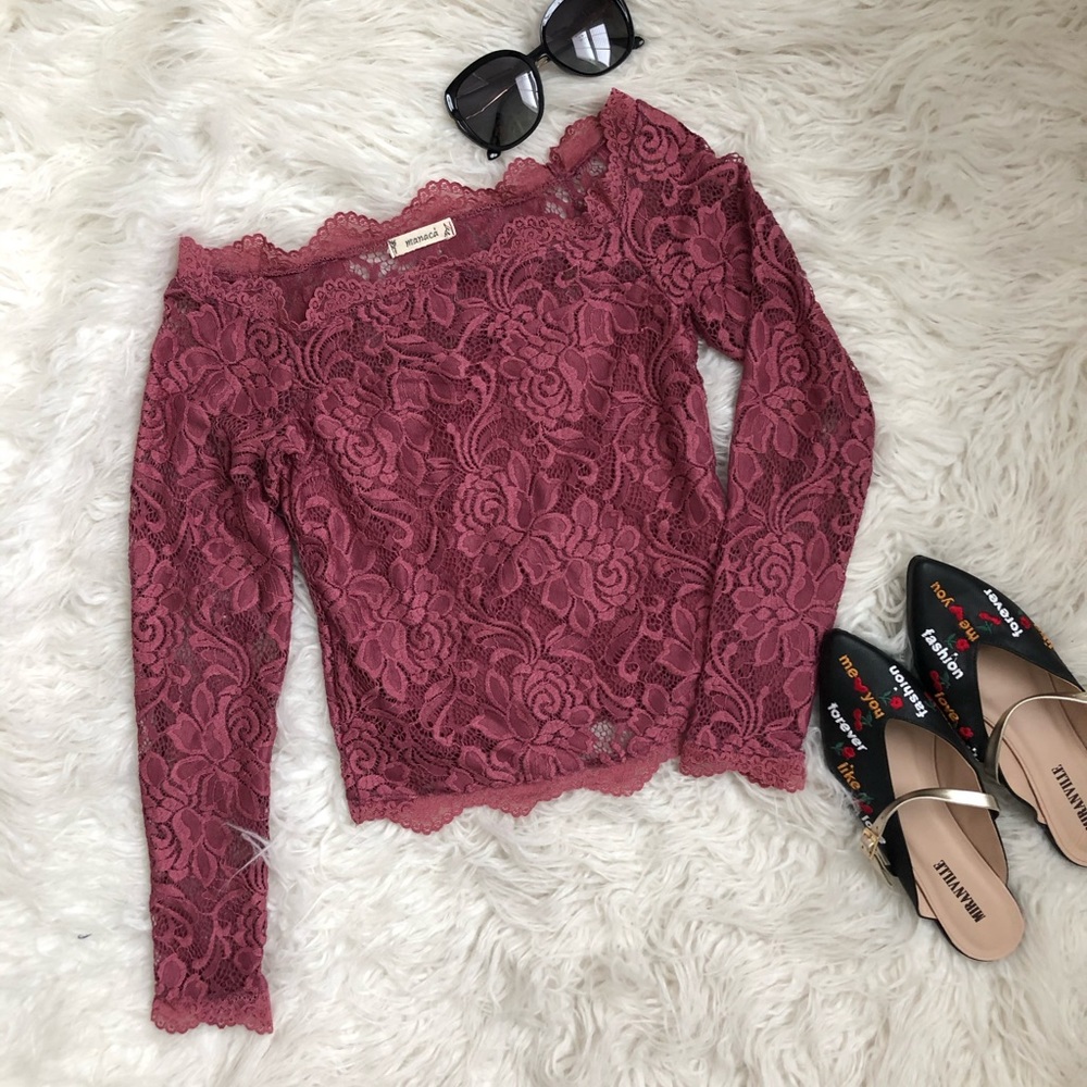 Open Shoulder Delicate Lace